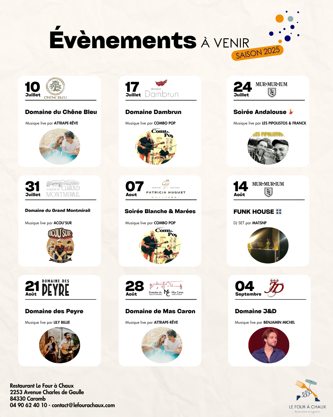 Programmation évènements